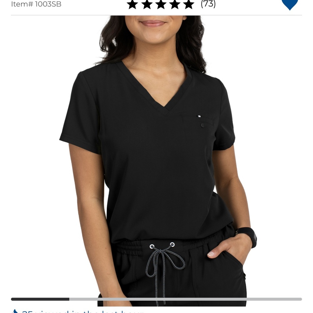 EUC Beyond Scrubs one pocket scrub top-black